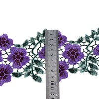 Ruban de dentelle brodée florale colorée de 10 cm, soluble dans l'eau, pour vêtements, robes, chapeaux, couture, bricolage, accessoires artisanaux