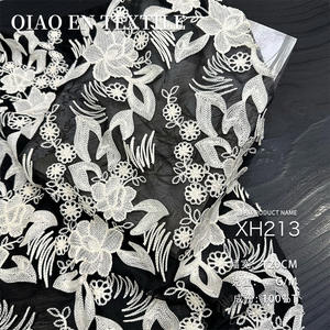 Fait à la main nouveau légèrement <span class=keywords><strong>transparent</strong></span> 100d <span class=keywords><strong>Tulle</strong></span> Rose fleur tridimensionnelle broderie tissu haut Cheongsam robe vêtement garçons - Product Image 6