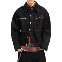Veste en jean délavé style rétro américain pour homme, nouvelle collection printemps/automne, coupe ample, veste de travail pour homme