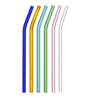 Aeeaeofa — pailles écologiques 18/20cm en verre lisse/coudé, paille à boire, pour bar, gobelets de boisson à la maison