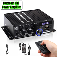 Amplificateur Bluetooth AK-380 avec télécommande, amplificateur 2.0 CH HiFi stéréo, récepteur audio FM pour haut-parleurs passifs, voiture, bar