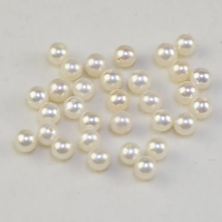 5-5.5mm AA mezzo foro forato rotondo autentico fornitore di perle sciolte perle perle d'acqua dolce naturali per la creazione di gioielli