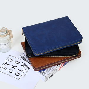 Không thấm nước Túi PU da <span class=keywords><strong>notepad</strong></span> rời lá dây kéo máy tính xách tay với nhiều kích cỡ - Product Image 1