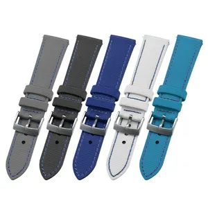 JUELONG Black Blue Canvas Uhren armband Quick Release Sail cloth Uhren armband mit Nähten