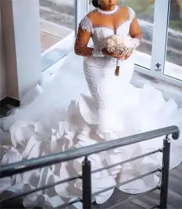 High Quality Mermaid Wedding Dress Luxurious Custom Made Bridal Gown African Plus Szie Bridal Dress Wedding Gown for Bride 2024