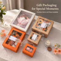 Boîte cadeau pliante personnalisée avec fenêtre en PET pour jouets en peluche et cosmétiques, OEM, plusieurs couleurs et tailles