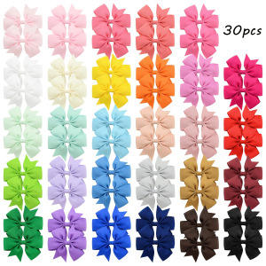 40 لونًا طبيعيًا شريط للفتيات الصغيرات Grosgrain طقم أربطة رأس 4 "إكسسوارات شعر مرنة للأطفال حديثي الولادة - Product Image 3