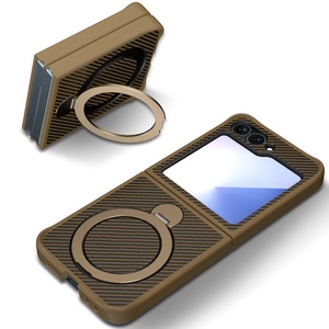 Funda de teléfono con patrón de fibra de carbono para <span class=keywords><strong>Samsung</strong></span> <span class=keywords><strong>ZFold4</strong></span>/5/6 con funda magnética con soporte oculto para <span class=keywords><strong>Samsung</strong></span> ZFLIP3/45/6 - Product Image 1