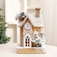 Décoration de la maison, décorations de Noël créatives, maison de campagne, décorations de Noël, décoration de maison en bois, mini maison avec éclairage LED