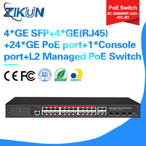 สวิตช์ PoE แบบจัดการได้ ZC-S5800WP-24G-4TC-BT รองรับกิกะบิตเต็มรูปแบบ 4SFP+28GE FTTH BT L2+ พร้อมการรับประกัน 1 ปี - Product Image 5