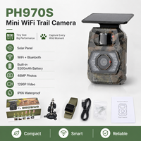Caméra de surveillance compacte sans fil WiFi solaire 48MP IP66 étanche PH970S avec vision nocturne 65 pieds pour la surveillance des animaux en extérieur