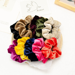 Élastique à cheveux en velours pour femmes, couleur unie, accessoire pour queue de cheval, style décontracté, haute qualité, origine Yiwu - Product Image 2