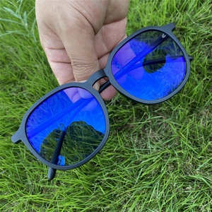 Kính mắt nữ thời trang chống ánh sáng xanh đổi màu 2024, gọng tròn lớn TR90, màu đen, chống chói, thương hiệu Qingqing - Product Image 1