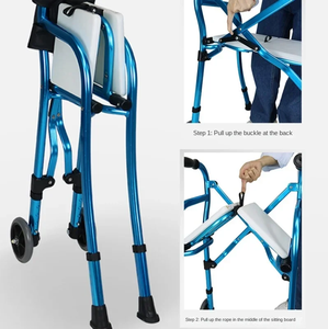 Медицинские ходунки и роллер для взрослых и пожилых людей, регулируемые по высоте, с удобными сиденьями и колесами - Product Image 6