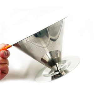 Cafetera de goteo para <span class=keywords><strong>V60</strong></span>, ecológica, de acero inoxidable 304 de doble capa, con logotipo personalizable, herramienta metálica ecológica - Product Image 2