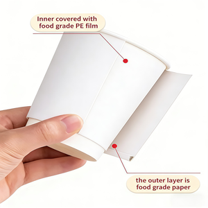 Offre Spéciale – Gobelet en carton double paroi de 12 oz avec couvercle, jetable et personnalisable pour café chaud, vin ou boissons gazeuses - Product Image 2