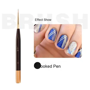 Ensemble de pinceaux à ongles en gel avec manche métallique, violet foncé, pour sculpture, forme ovale plate, poils en nylon, pour manucure et salon, pinceaux de peinture pour ongles - Product Image 6