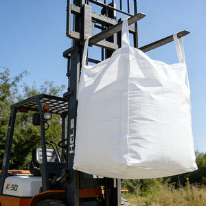 Sacs Jumbo Jiuru en PP tissé durable, fond plat, coins renforcés, ouverture supérieure complète, 1000 kg, antistatiques, pour la construction - Product Image 6