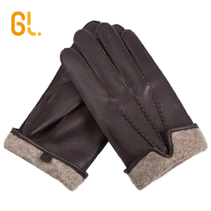 GL110 Custom Fashion Luxury <strong>China</strong> Manufacturer Wholesale Men Cheap <strong>Winter</strong> Warm Real Genuine Deerskin Driving <strong>Leather</strong> Palm <strong>Gloves</strong>