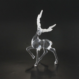 Reindeer Figurine Plastic Transparent And White Glittery Decor For Indoor Living Room Birthday Party Decoration - Product Image 4