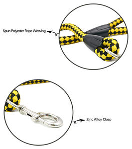 Correa de cuerda de perro duradera personalizada hecha de hilo de poliéster reciclado, costura soldada con gancho de presión de Metal, cierre de aleación de Zinc - Product Image 2