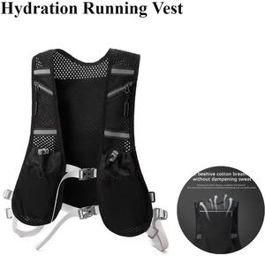 Sac à dos d'hydratation pour la course à pied et la randonnée en extérieur, imperméable, avec fermeture éclair, style tendance, pour bouteille d'eau - Product Image 4