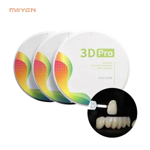 MIIYEN 3D PRO 98 시스템 57% 반투명 치과 유연한 틀니 소재 베니어 완벽한 미소 지르코니아 블록 10-30mm