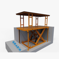Ascenseur de stationnement à ciseaux hydraulique souterrain extérieur personnalisé à 2 niveaux, installé avec un couvercle coulissant