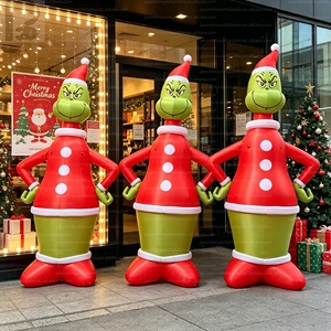 Mascota inflable personalizada del <span class=keywords><strong>Grinch</strong></span> <span class=keywords><strong>de</strong></span> 3 m y 10 pies, modelo <span class=keywords><strong>de</strong></span> personaje <span class=keywords><strong>de</strong></span> dibujos animados verde para decoración publicitaria en parques, eventos al aire libre y festividades navideñas. - Product Image 1