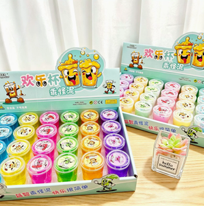 Paquete de 24 Slime Cristalino Happy Cups, Arcilla de Color de Alta Calidad, Pegamento M de Alta Transparencia, Pegamento de Burbujas, Espuma Antiestrés - Product Image 2
