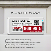 Étiquettes ESL intelligentes Picksmart PE29R_V4 2,9 pouces, 3 couleurs, 2,4G, mise à jour par lots, affichage E Ink pour supermarché, étiquette électronique