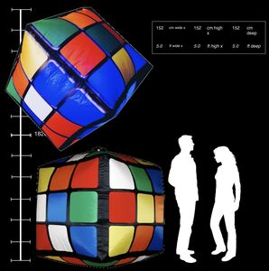 Özelleştirilmiş reklam dekorasyon asılı gan küp şişme basit Rubiks küp ile led ışık şişme 2 tarafından 2 rubik küp - Product Image 3