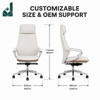 Chaise de bureau ergonomique en cuir, chaise de direction en cuir à dossier haut avec appui-tête, accoudoirs réglables pour bureau, salle de réunion