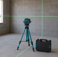 Kit de niveau laser auto-nivelant 4D |   Laser croisé 360° à faisceau vert 16 lignes |   avec trépied, étui de transport et télécommande pour la construction