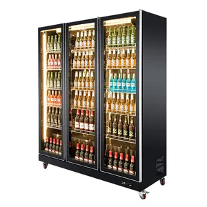 Bestseller Bier Bar Chiller schwarz Glastür Kühlschrank verwendet Visi Kühler Kühlschrank mit Glastür kommerzielle Glastür