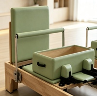 Reformer Pilates en Chêne Massif, Lit de Pilates à Glissière Silencieuse sur Rail Complet, Machine d'Entraînement Commerciale pour Studio de Yoga et Pilates