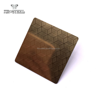 Tianshan — feuille d'acier inoxydable, finition miroir, en acier inoxydable, gaufré, couleur Bronze, à faire soi-même