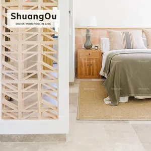 Trang trí nội thất trong nhà bức tường cảnh quan đá ốp mài đá tự nhiên Jura màu be đá vôi sàn lát gạch