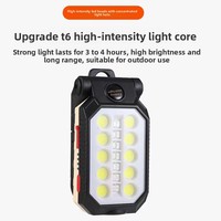 Lampe de travail LED COB rechargeable, portable, magnétique, avec charge USB, pliable, pour inspection d'atelier, avec crochet pour réparation automobile