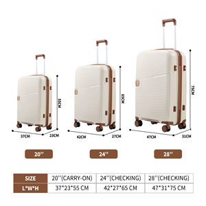 מטען נופש משפחתי סטים באיכות גבוהה בז 'צבעוני סט מטען סט 5 חתיכה פגז מושלם עבור טיסות - Product Image 5