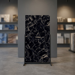 Casa Black 600x1200mm Glossy Marble Look Porcelain Floor and Wall Tiles Premium Surface Finish - Product Image 4