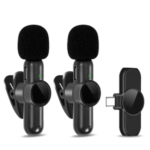 Rotatable Design Wireless Stereo Lavalier Microphone Live Interview Outdoor Mini Noise Cancelling Lapel Mic For Android/IOS - Product Image 1