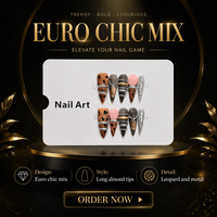 Faux ongles à presser faits main C714, forme amande, à coller, imprimé léopard rose gris métallisé, style européen pour femmes