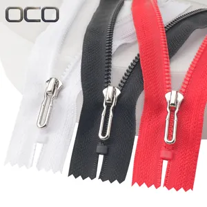 OCO zipper manufacturer Close End Custom Length Color No 3 5 8 Plastic Resin Zipper Vislon Zipper for bag Clothing Accessories