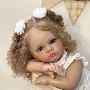 Poupées Reborn mignonnes de 60 cm pour filles, poupées reborn en silicone réalistes avec peau 3D, jouets pour filles - Product Image 3