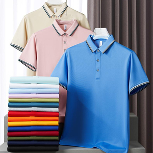 Polo da uomo leggera personalizzata classica a maniche corte a <span class=keywords><strong>doppio</strong></span> collo in tinta unita Business Casual Polo High-end - Product Image 3