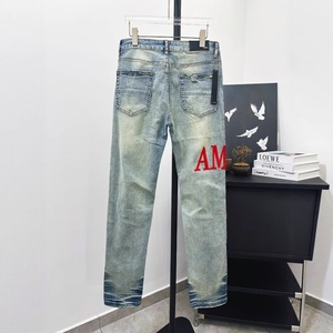 Jeans Bootcut Vintage di Lusso Strappati con Ricamo Rosso per Uomo, Vendita all'Ingrosso Transfrontaliera - Product Image 2