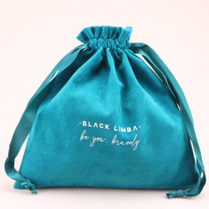 Custom pink Large Velvet Bag With logo for Gift Packaging ,velvet Bags Custom Drawstring for Clothing & Shoes Dust Bag - Product Image 1