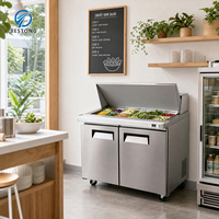 Comptoir Réfrigéré Commercial à Température Numérique Contrôlée, Station de Préparation pour Salades et Sandwichs, Idéal pour Bistrots, Buffets et Équipements de Cuisine