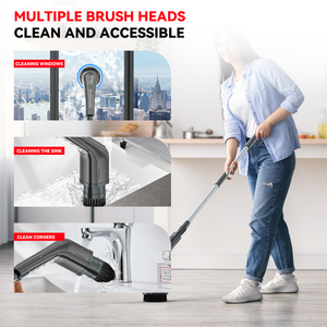 Brosse de Nettoyage Électrique Rotative Sans Fil avec 7 Têtes Interchangeables, Balai Laveur à Double Vitesse avec Manche Ajustable - Product Image 5